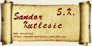 Šandor Kutlešić vizit kartica